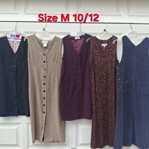 LOT OF: Size M 10/12 Jumpers, Dresses, Chemise See Description